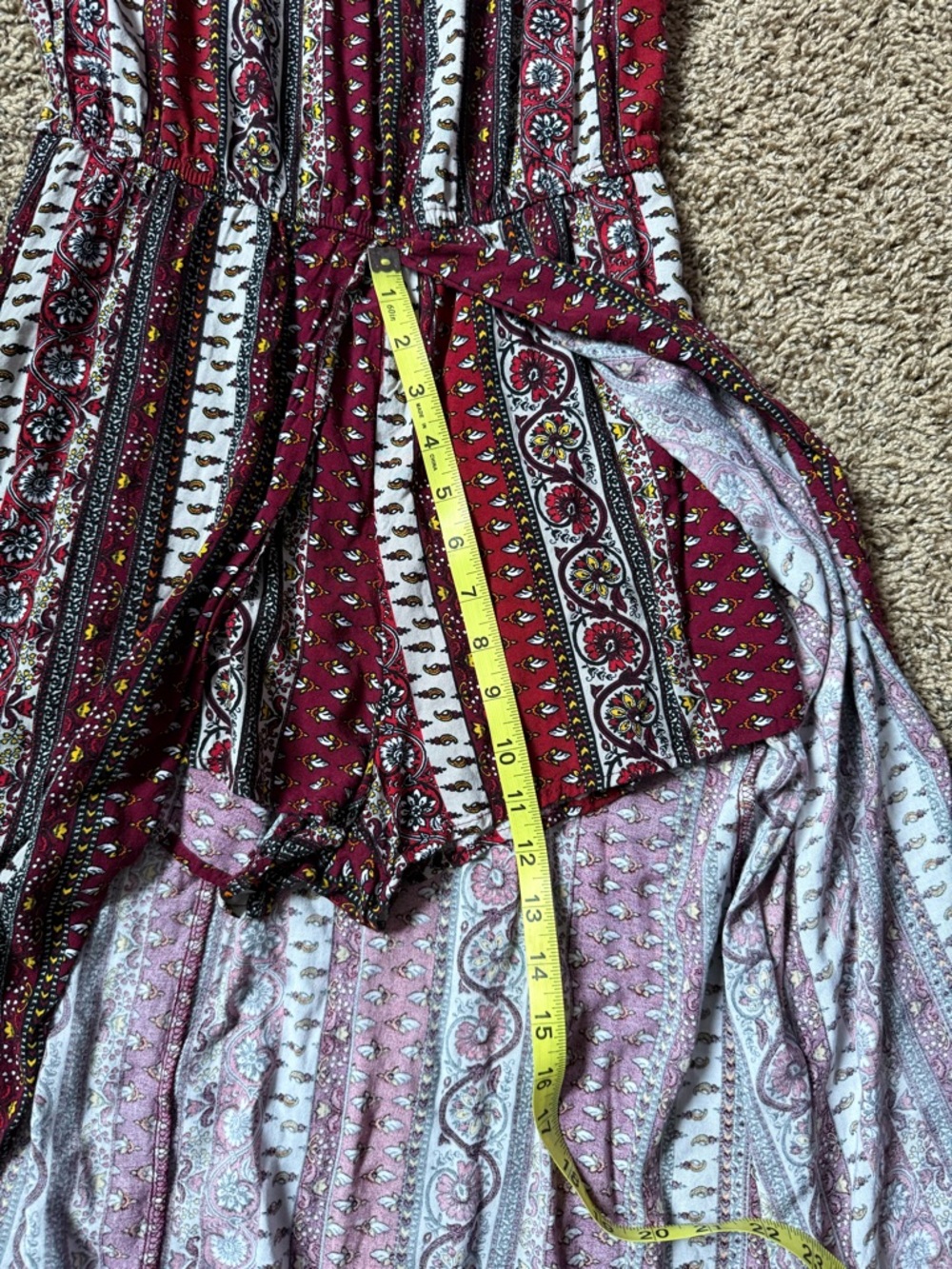 ☀️ Ambiance • Boho Off-Shoulder Maxi Dress/Romper in Paisley Print • women’s Md - Picture 8 of 10